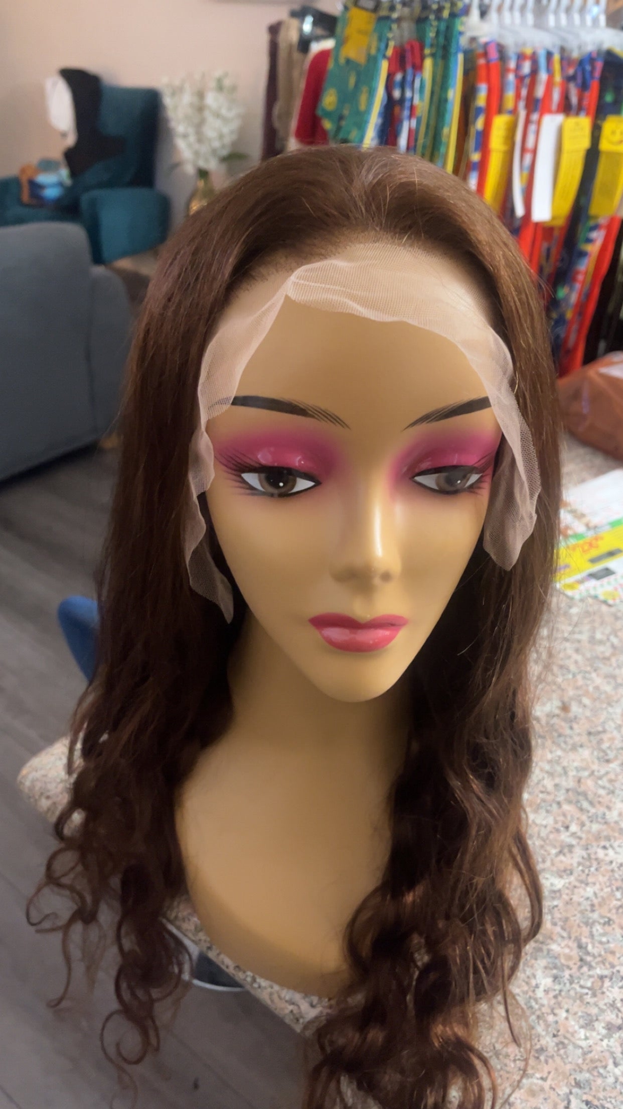 30 Inch Lace Front Wig 200 Density 13x6 HD Body Wave Pre Plucked Glueless Brown Human